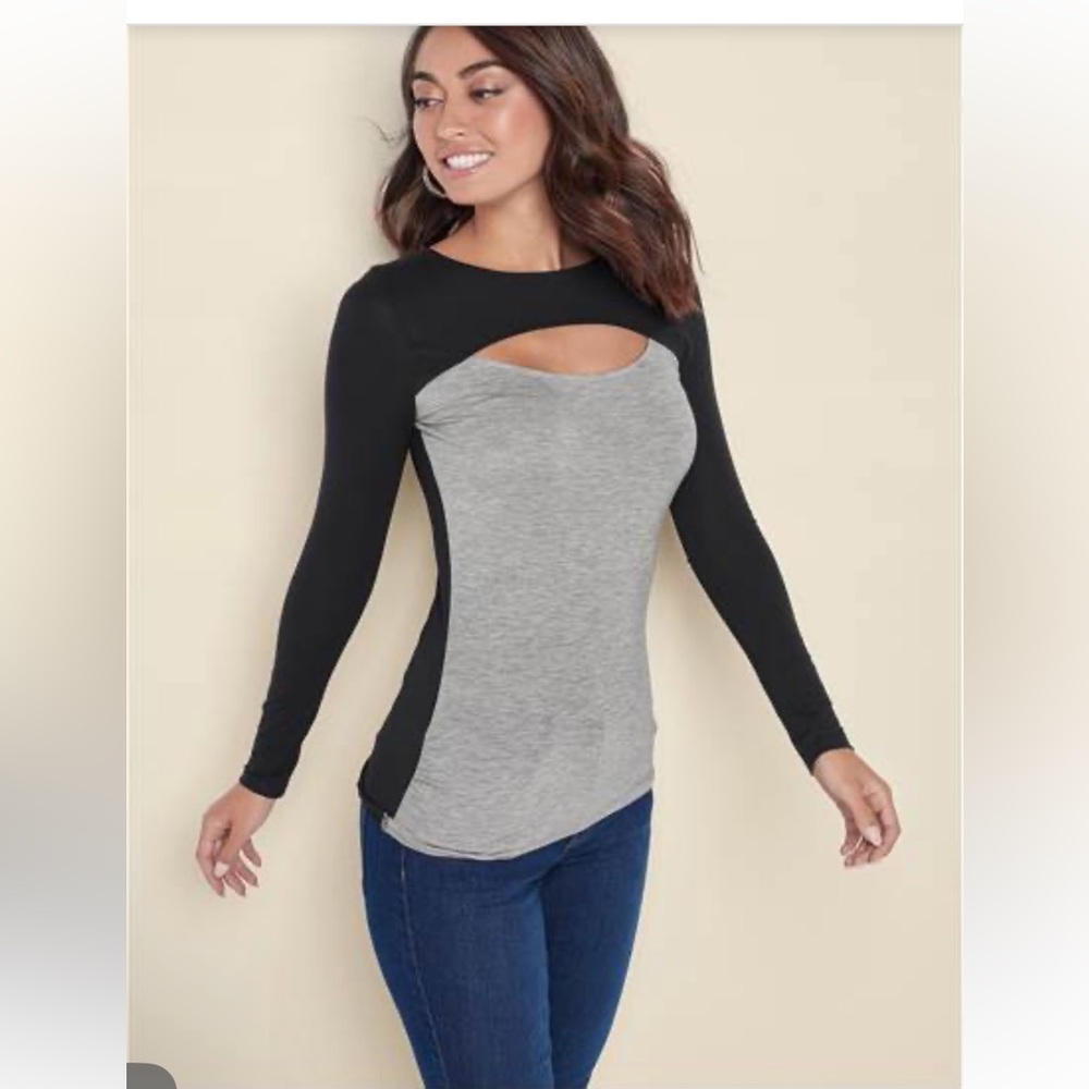 Venus color block casual top Large